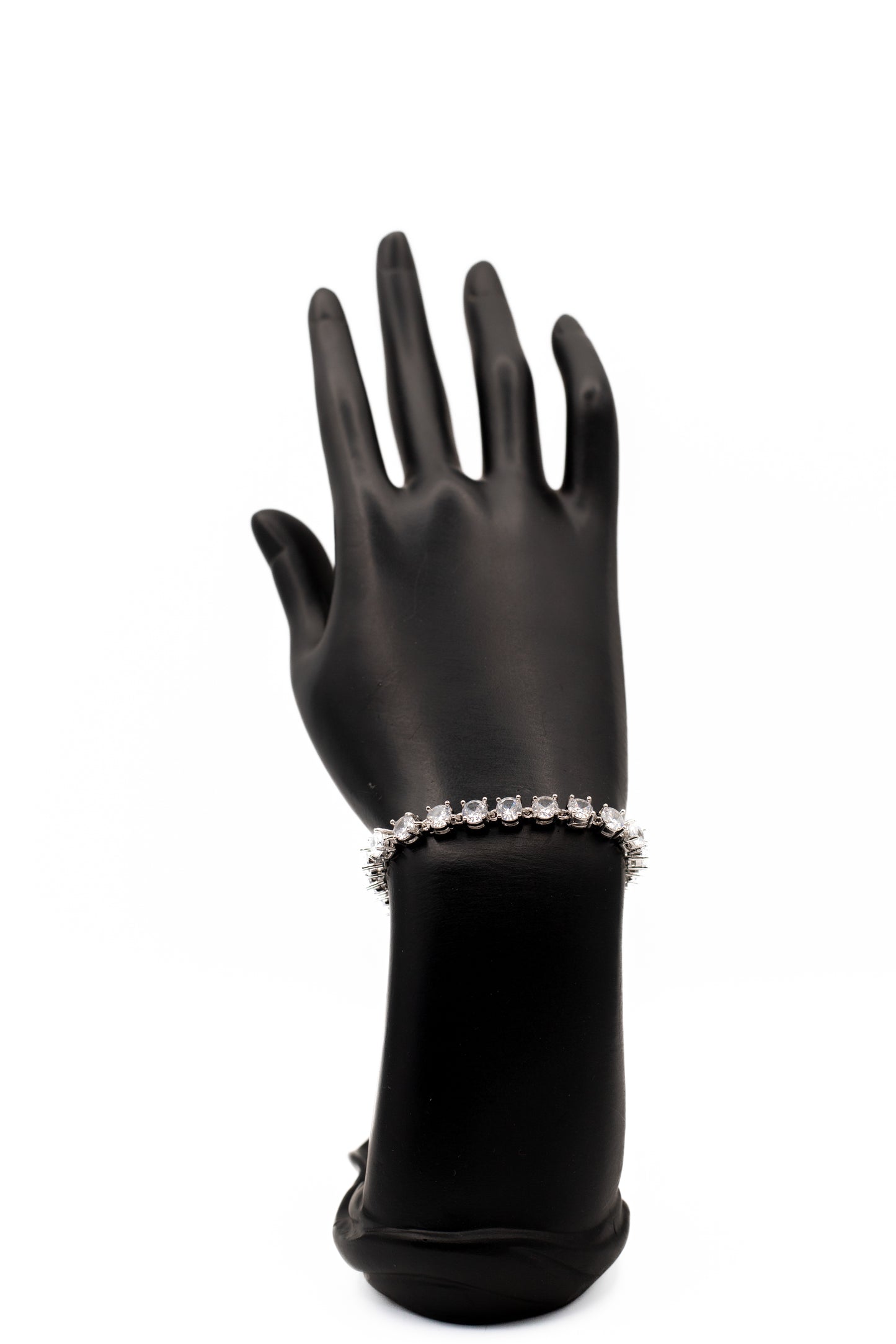 Luxury Silver Square-Cut Crystal Tennis Bracelet