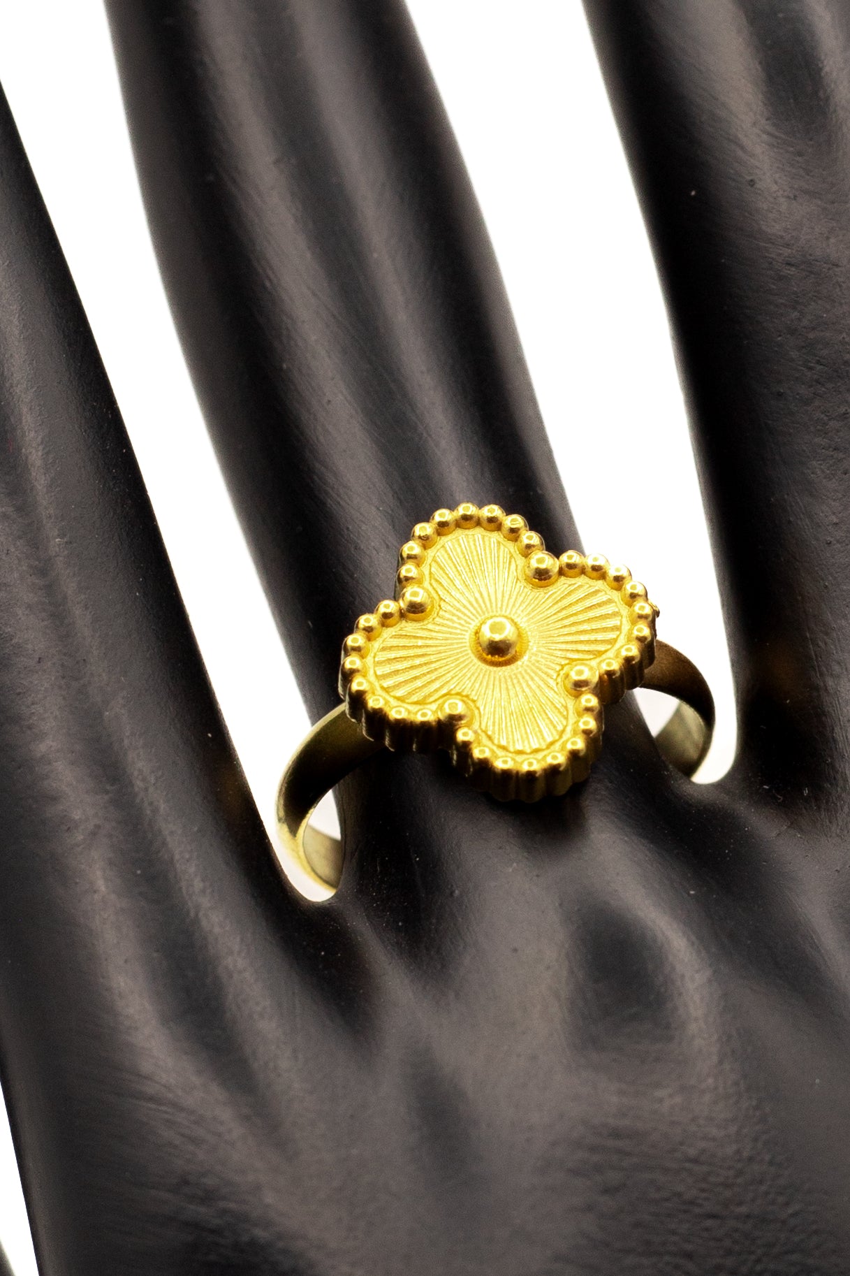 Lucky Clover Yellow Motif Jewelry Necklace, Bracelet, Ring & Earrings