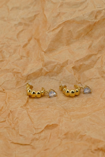 Golden Semi-Circle Crystal Bead Tops