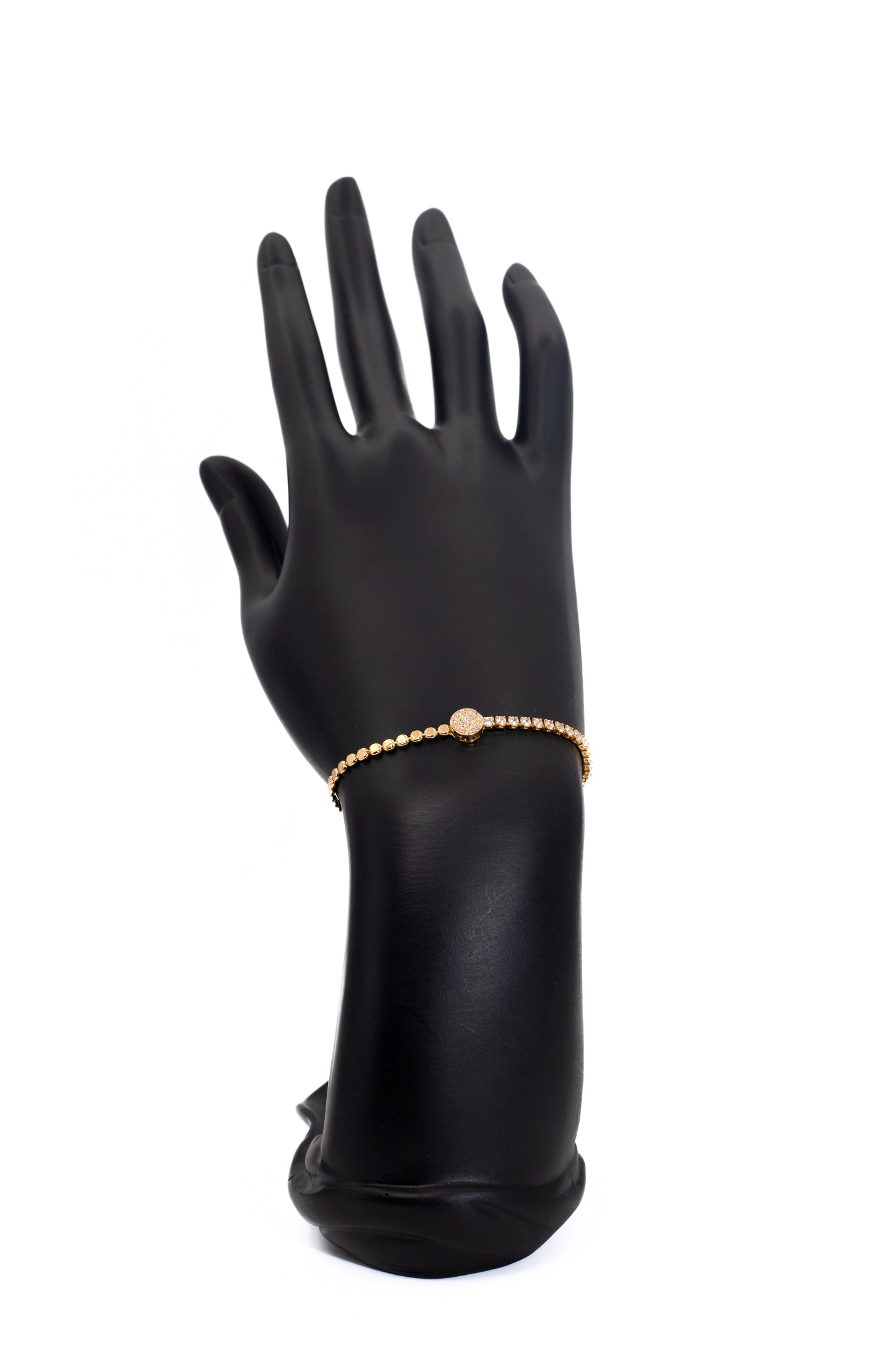 Golden Bracelet with Crystal Beads