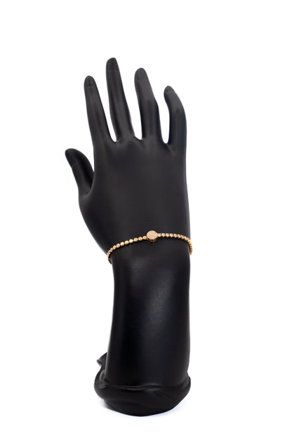 Golden Bracelet with Crystal Beads
