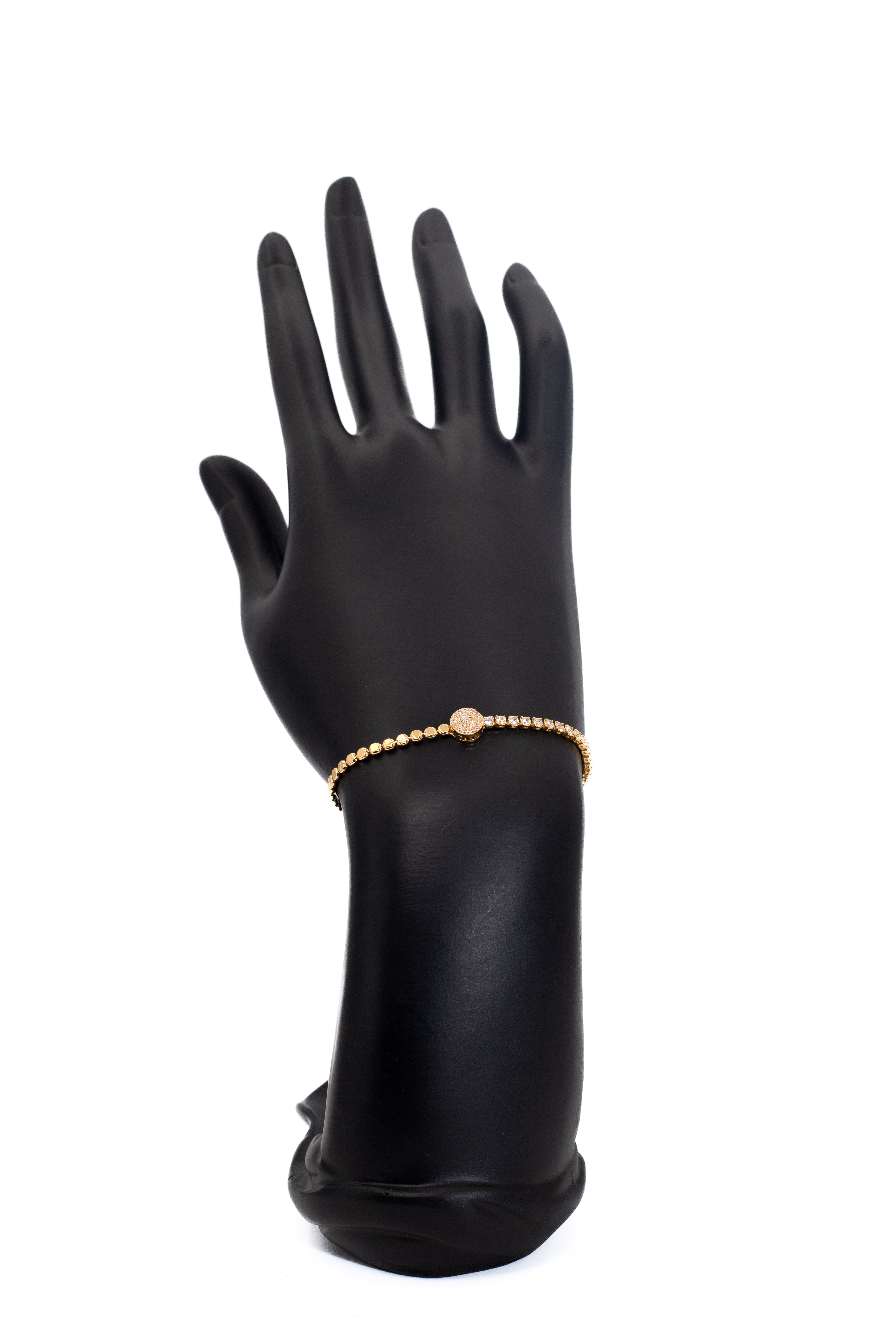 Golden Bracelet with Crystal Beads