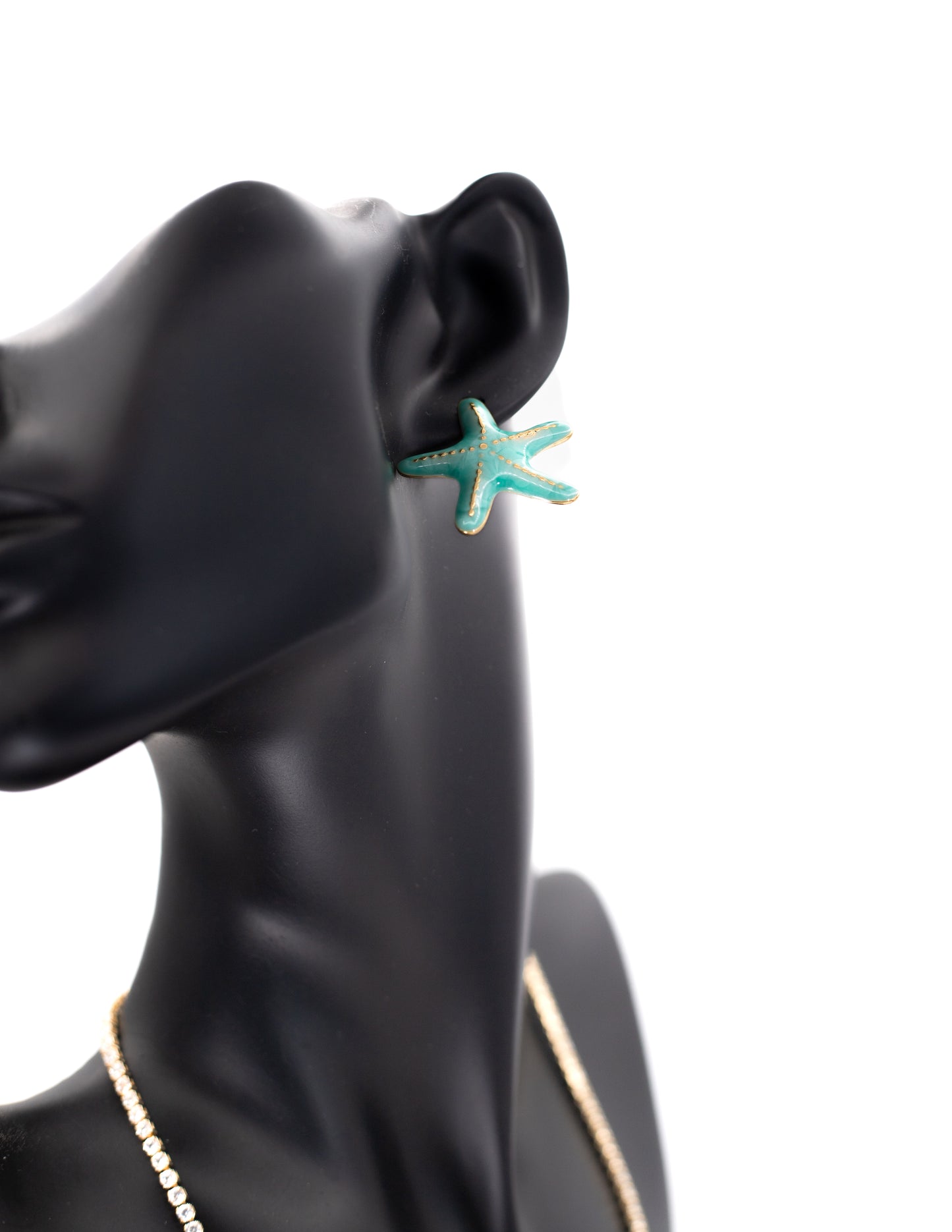 Korean Minimalist Starfish Charm Tops (Teal & Gold)