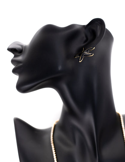 Premium Black Enamel Starfish Tops (Korean Minimalist Studs)