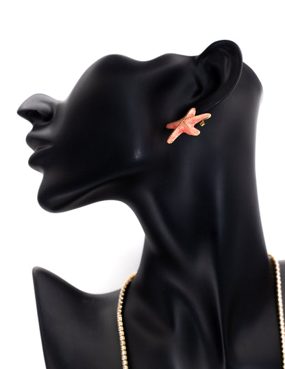 Golden Coral Starfish Stud Tops (Korean Charm)