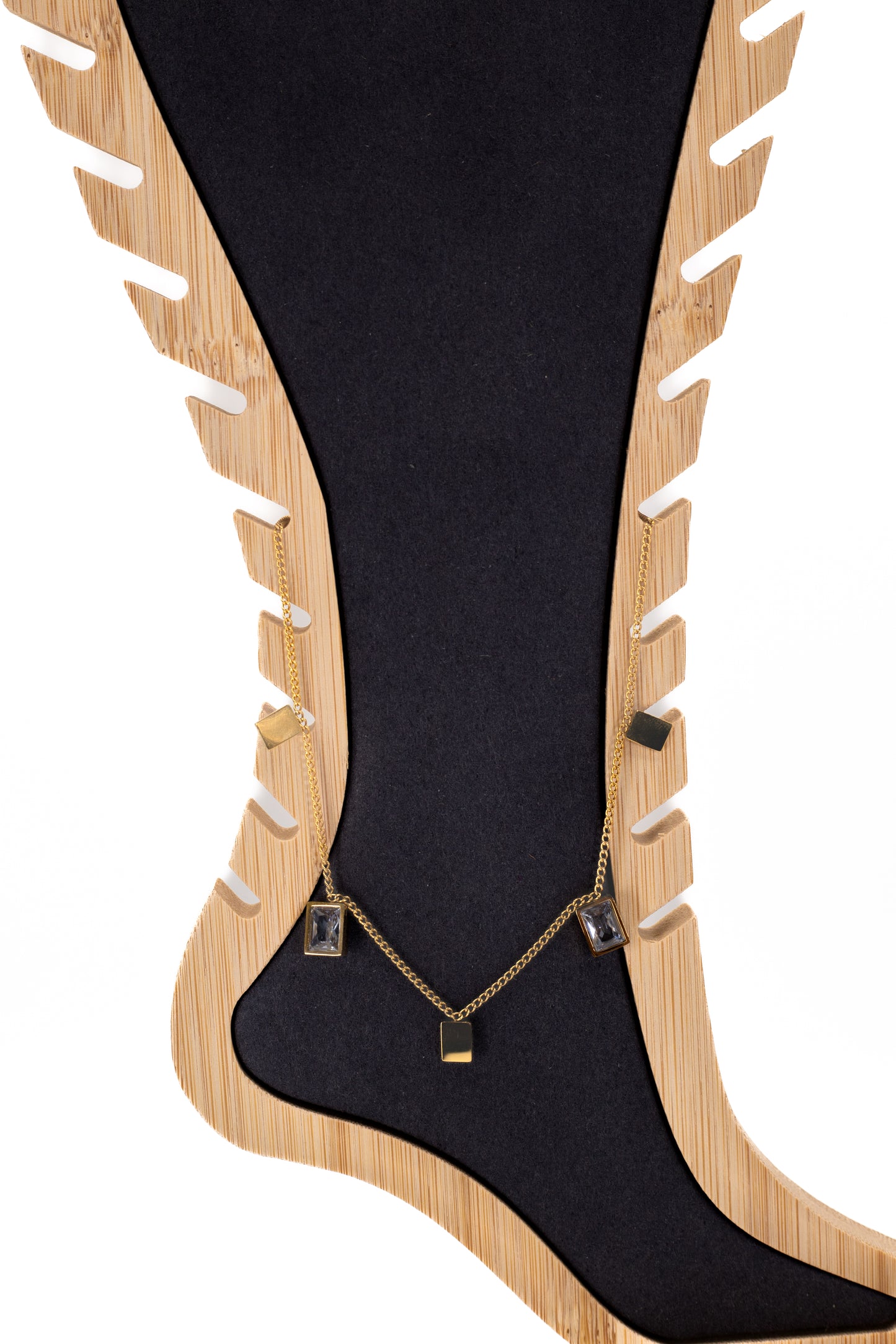 Korean Minimalist Geometric Charm anklet (Black & Gold)