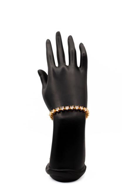 Luxury Golden Champagne Crystal Tennis Bracelet