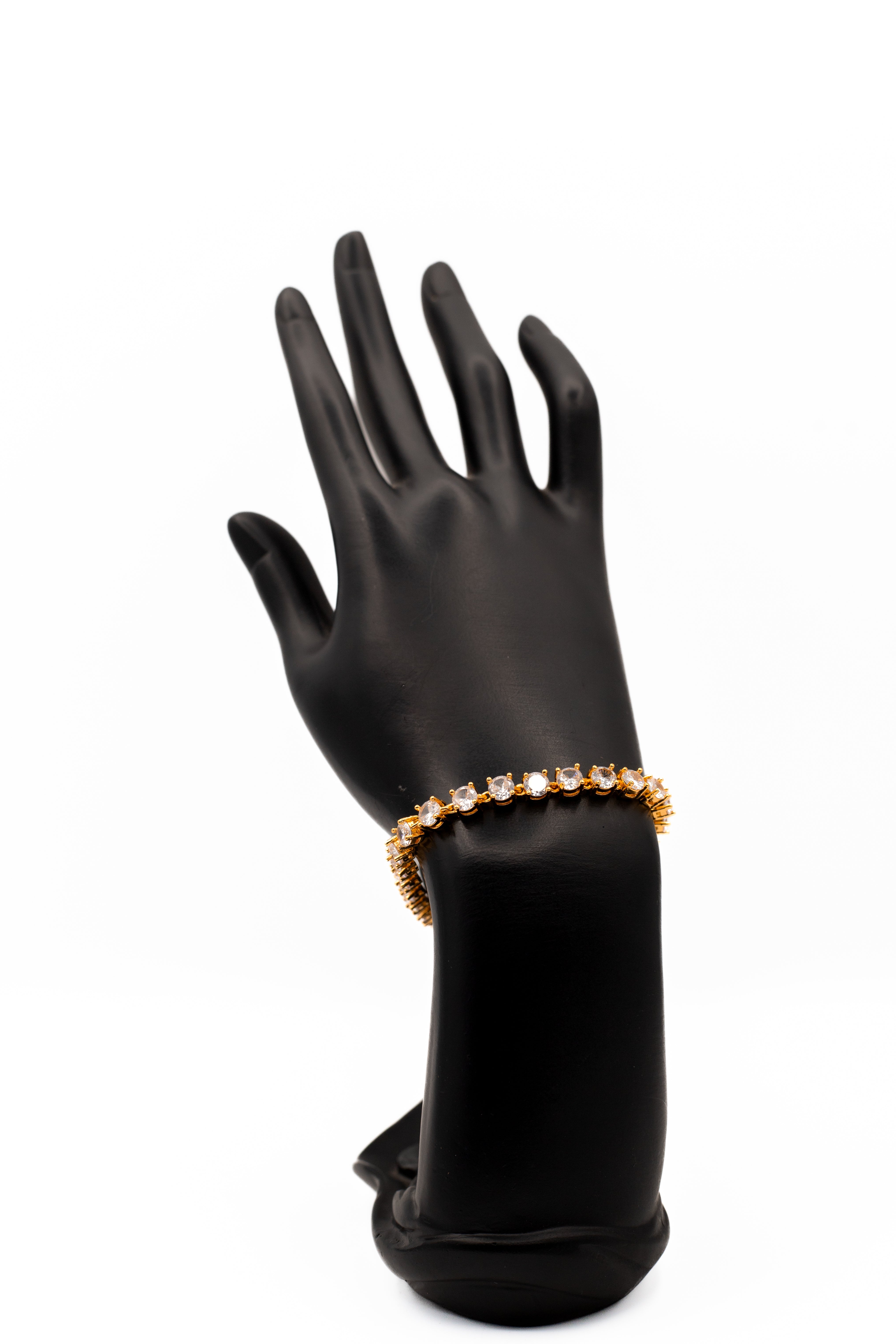 Luxury Golden Champagne Crystal Tennis Bracelet