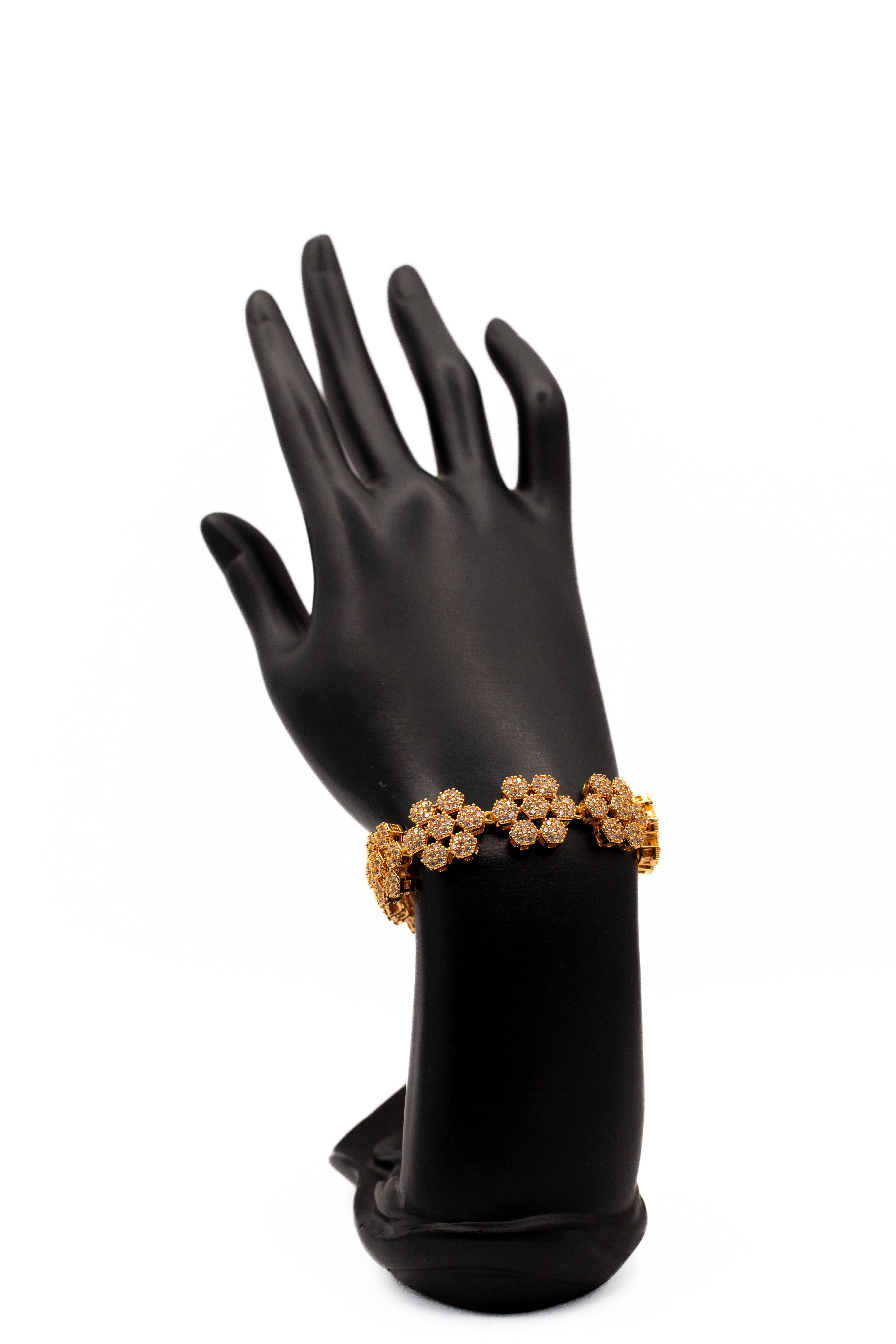 Luxury Golden Pave Rosette Bracelet