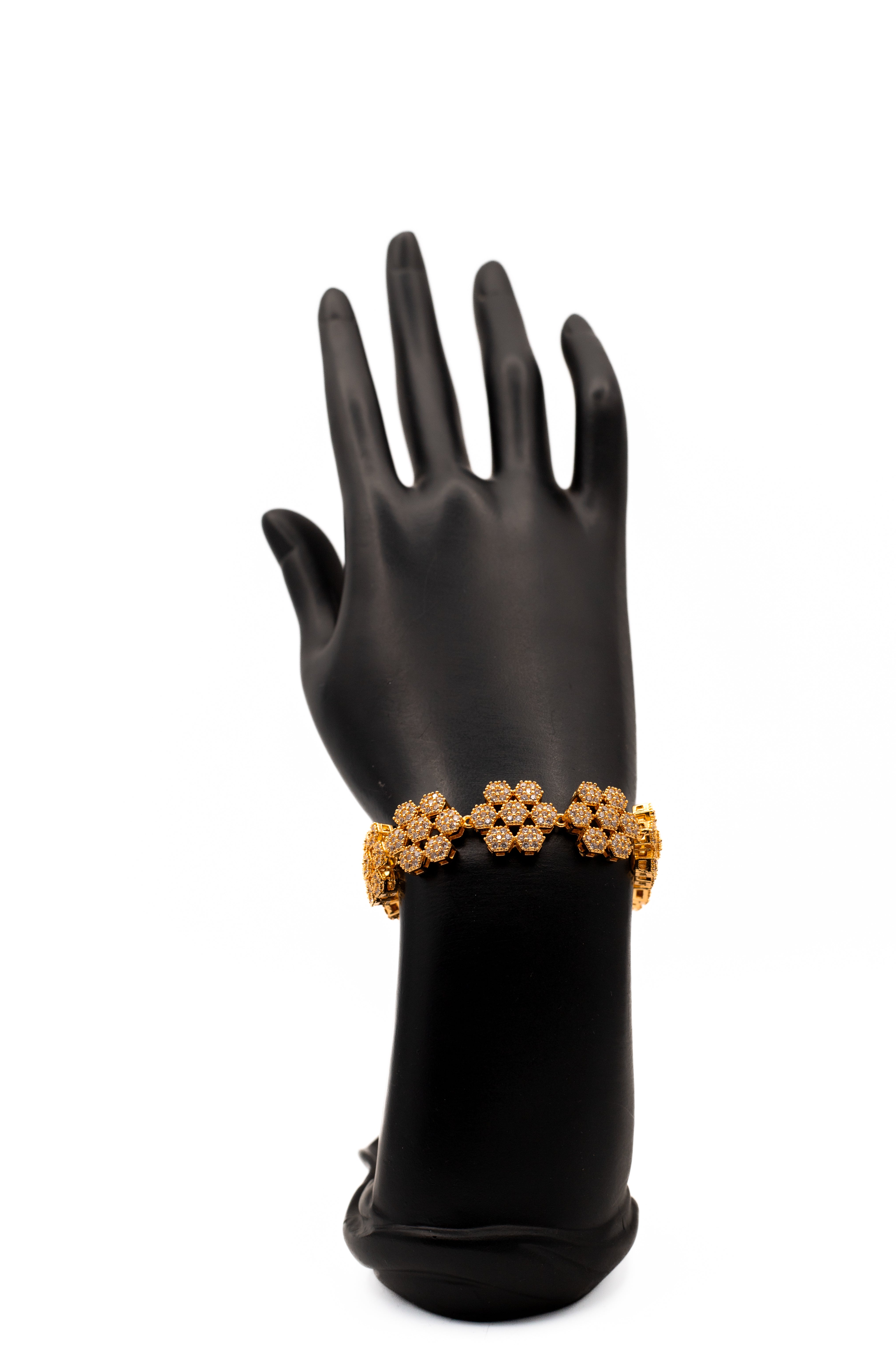 Luxury Golden Pave Rosette Bracelet