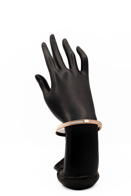 Korean Minimalist Opalescent Bangle (Luxury Golden Cuff)