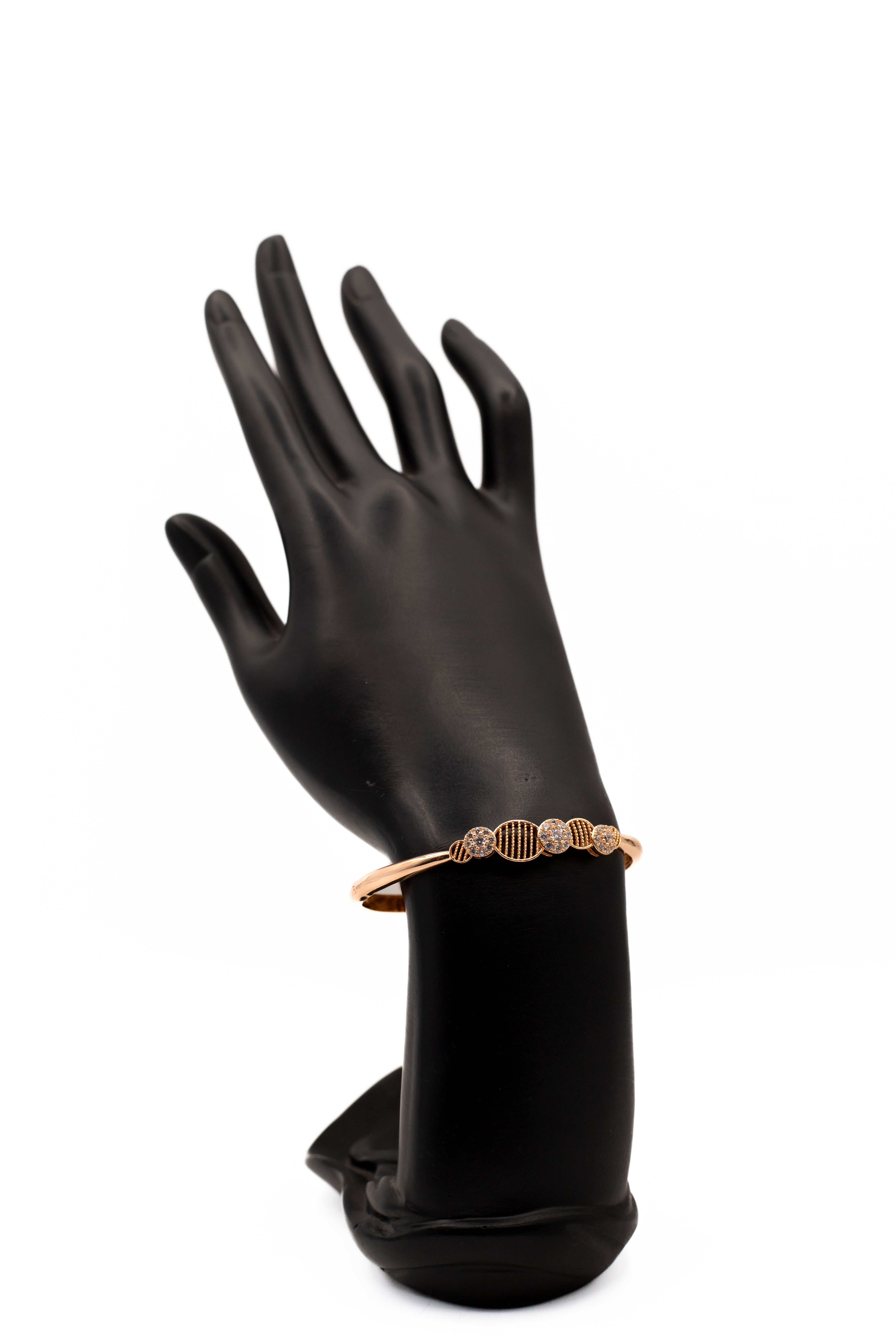 Luxury Golden DNA Helix Crystal Bangle