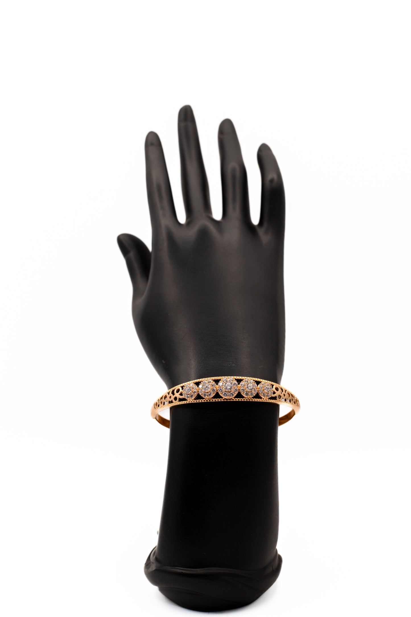 Luxury Golden Filigree Crystal Bangle