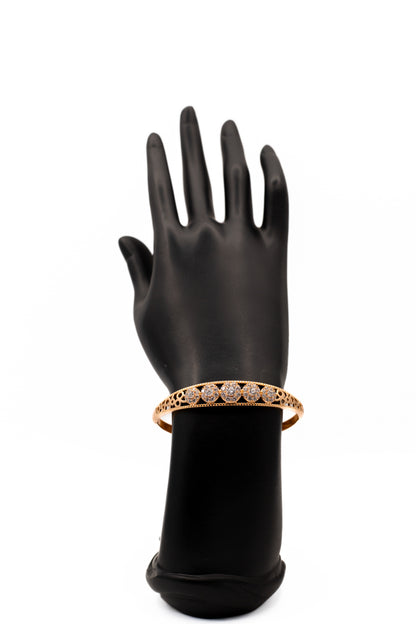 Luxury Golden Filigree Crystal Bangle