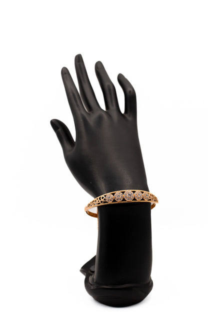 Luxury Golden Filigree Crystal Bangle