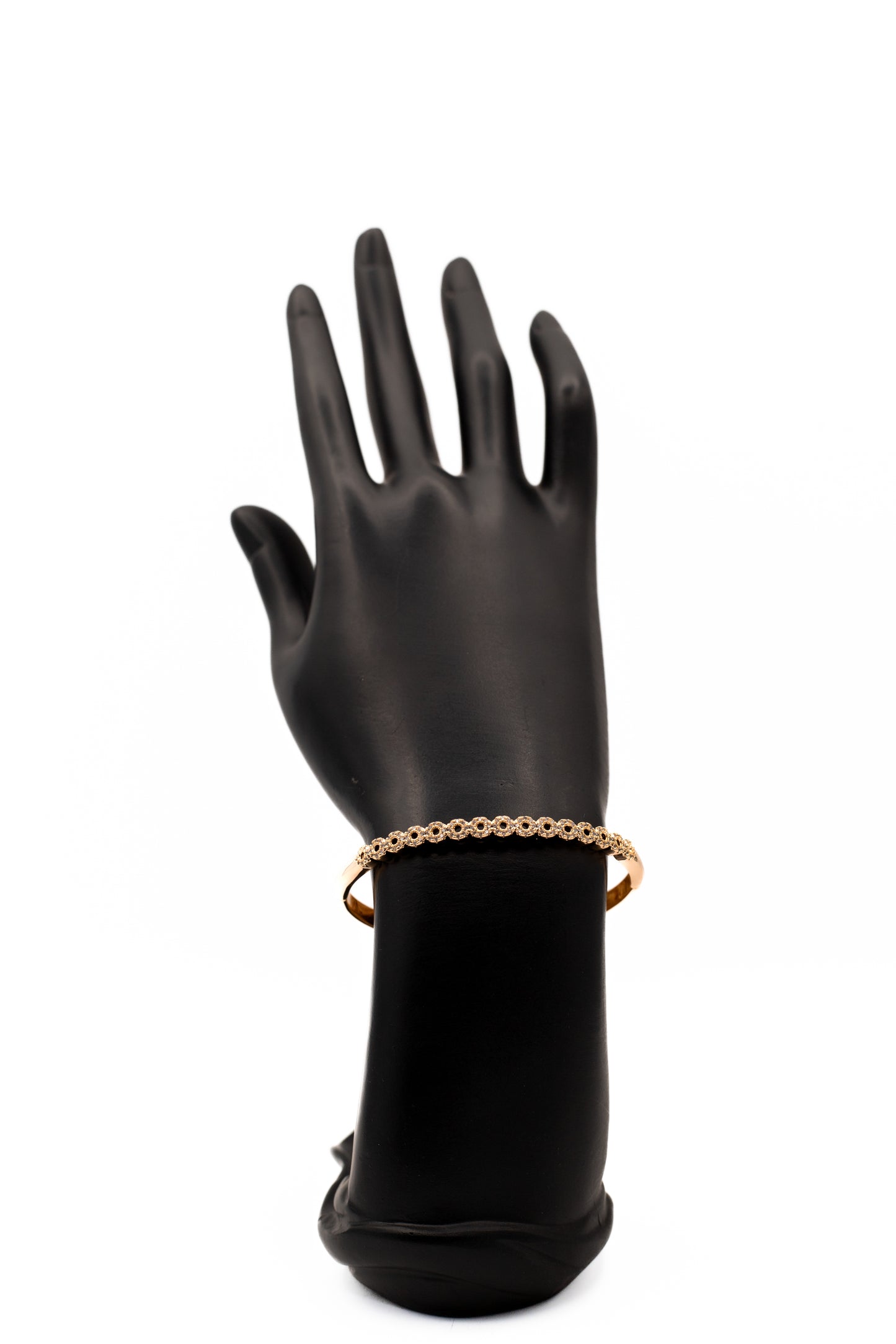 Minimalist Golden Interlocking Link Bangle (Stacking Cuff)