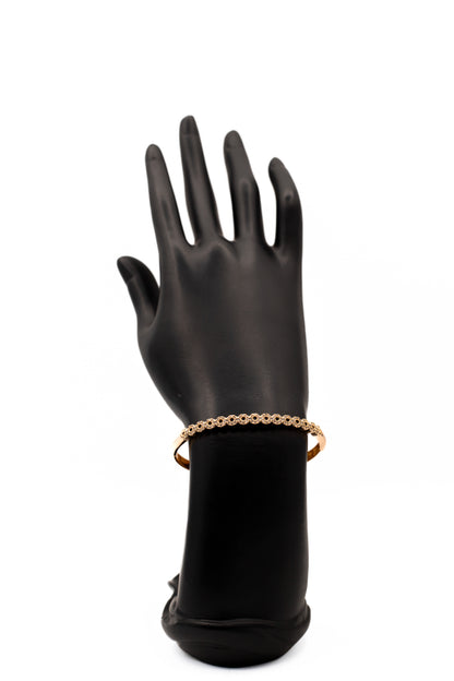 Minimalist Golden Interlocking Link Bangle (Stacking Cuff)