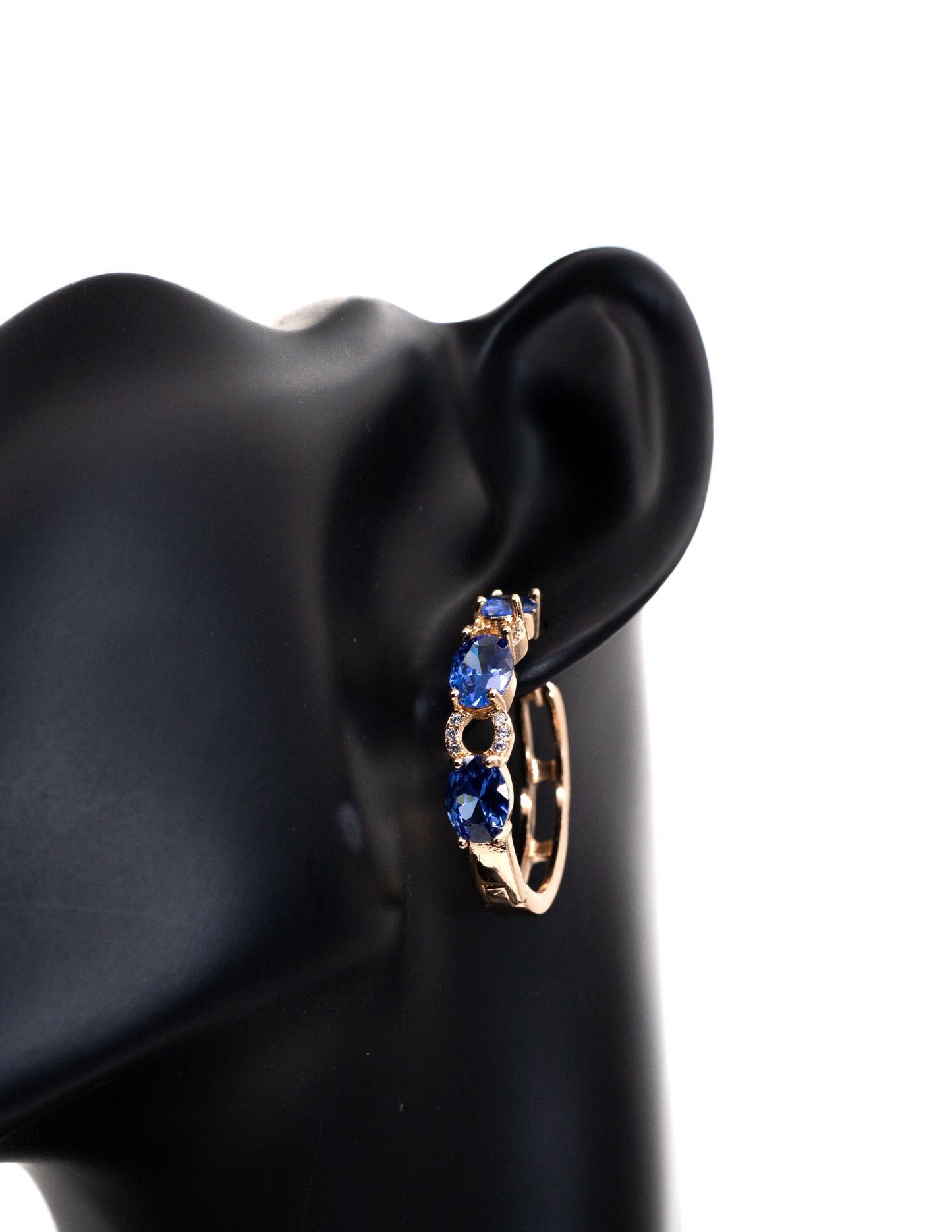 Luxury Golden Sapphire Oval Hoop Tops (High-End Color)