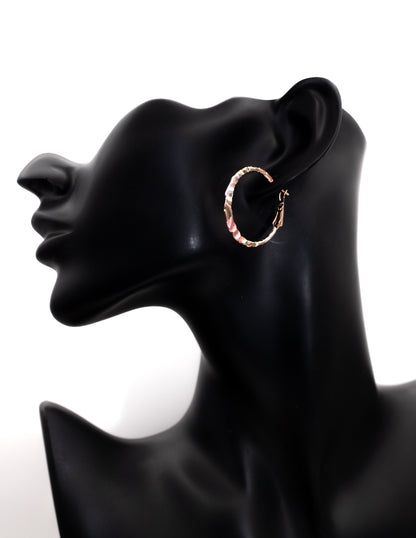 Minimalist Golden Textured Hoop Tops (Faceted Sparkle)