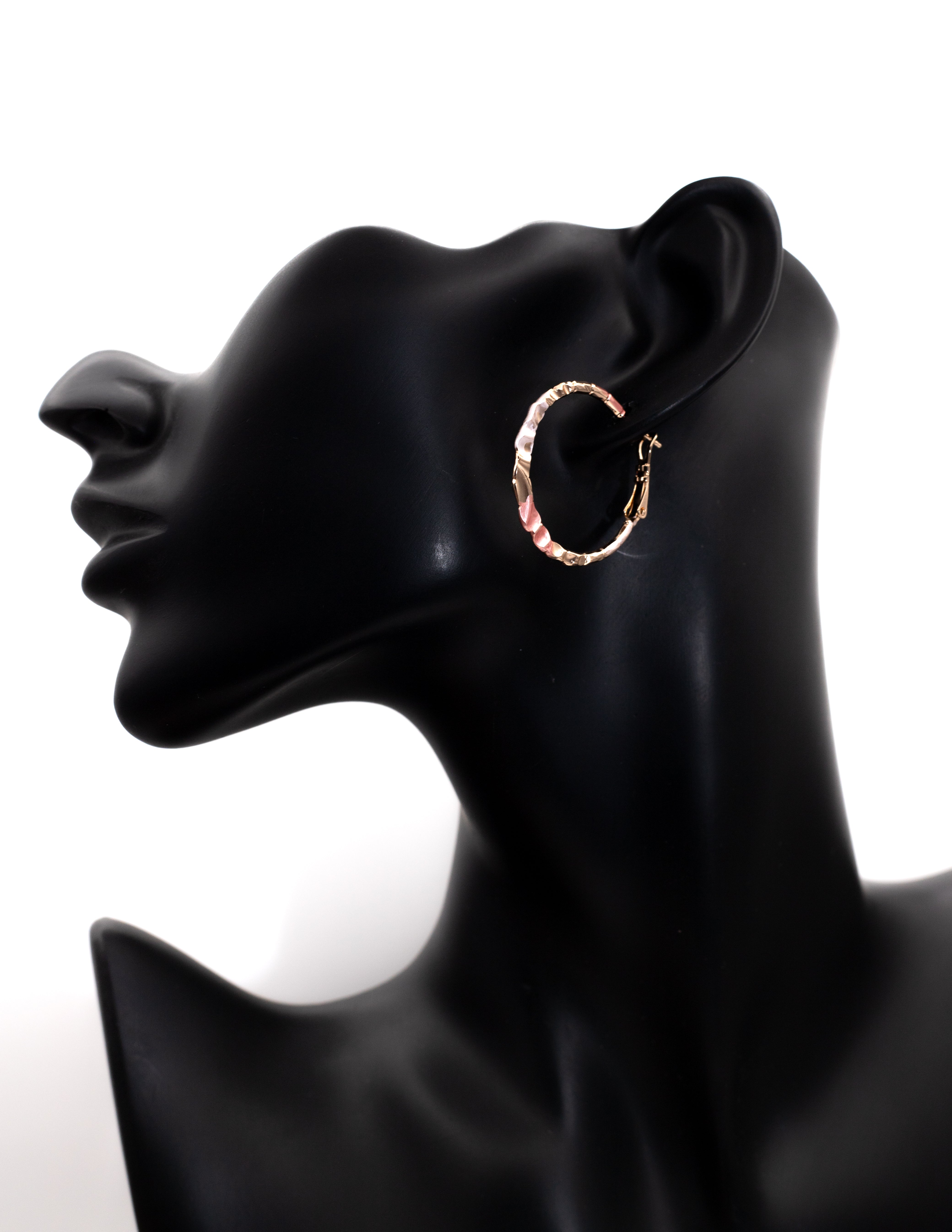 Minimalist Golden Textured Hoop Tops (Faceted Sparkle)