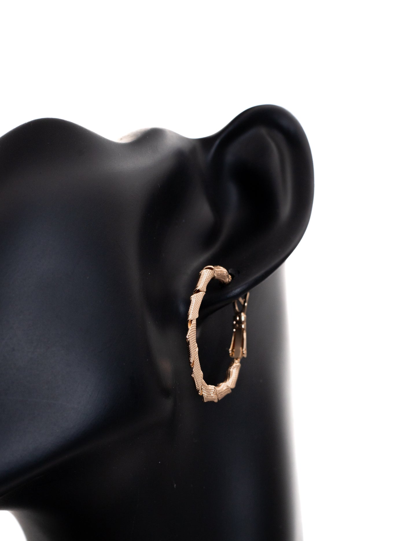 Minimalist Golden Segmented Hoop Tops (Bamboo Texture)