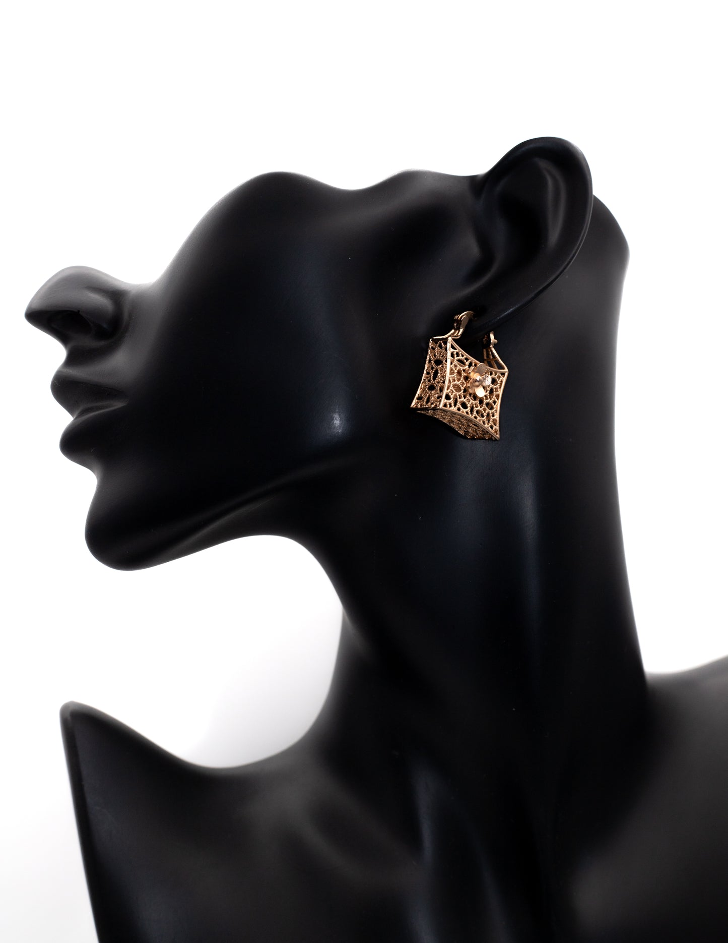 Luxury Golden Geometric Filigree Drop Tops (Architectural Charm)