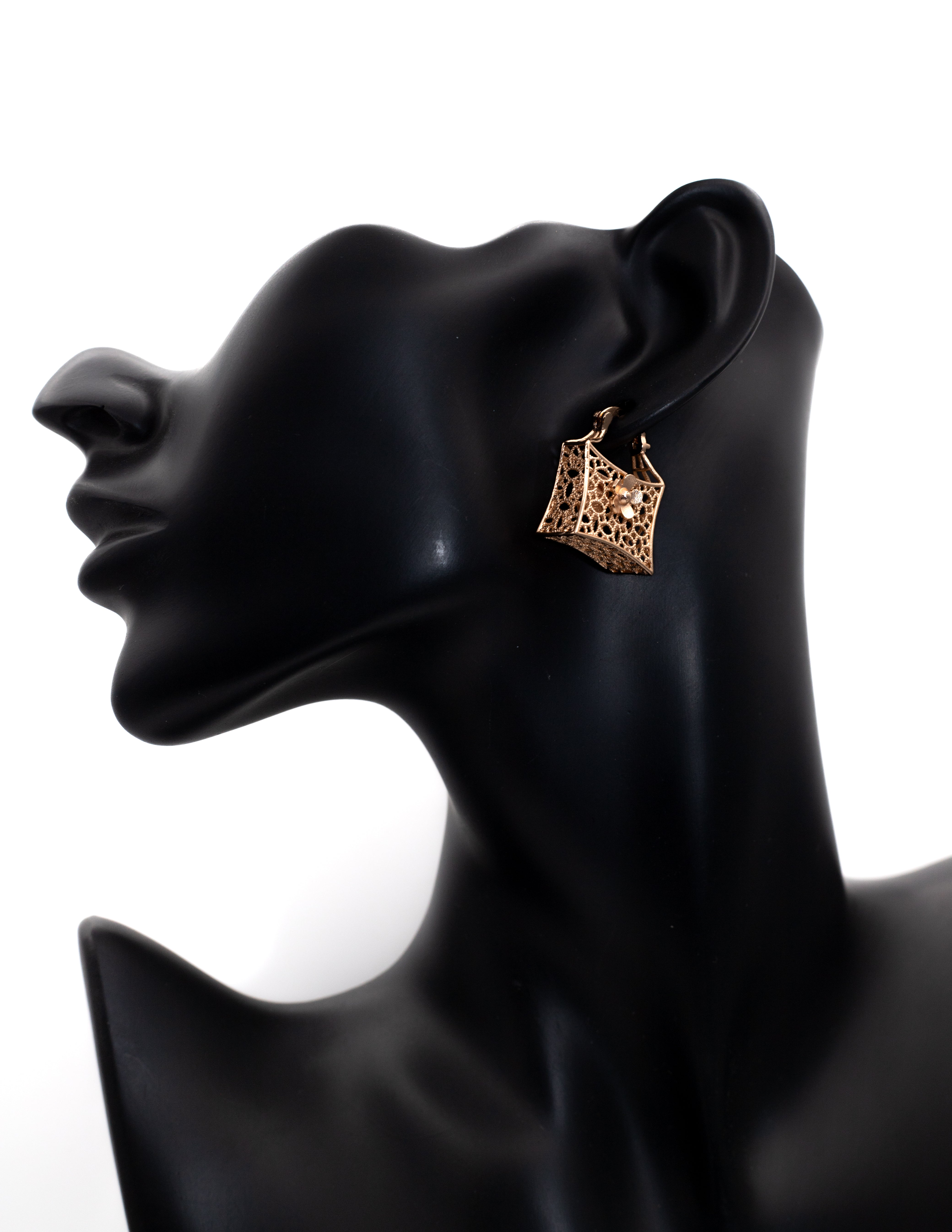 Luxury Golden Geometric Filigree Drop Tops (Architectural Charm)