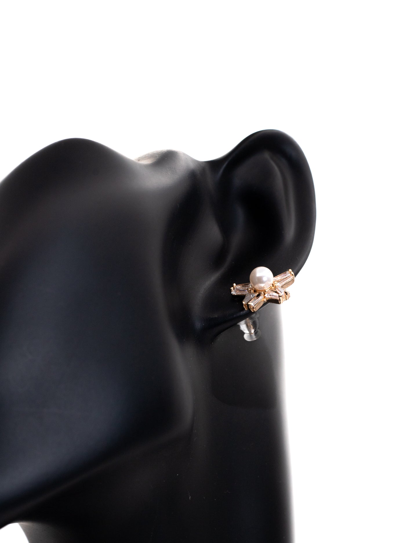 Golden Pearl & Marquise Crystal Cluster Stud Tops