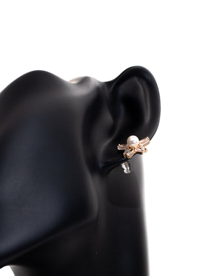 Golden Pearl & Marquise Crystal Cluster Stud Tops