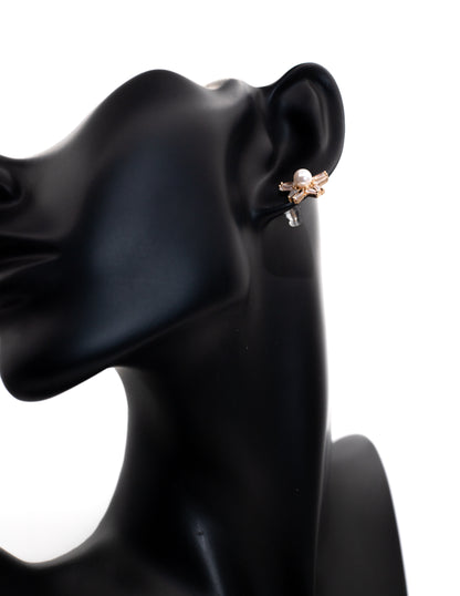 Golden Pearl & Marquise Crystal Cluster Stud Tops