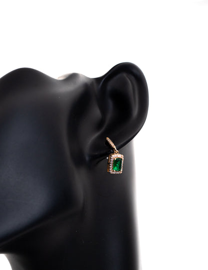 Luxury Golden Emerald Halo Drop Tops (Regal Square Cut)