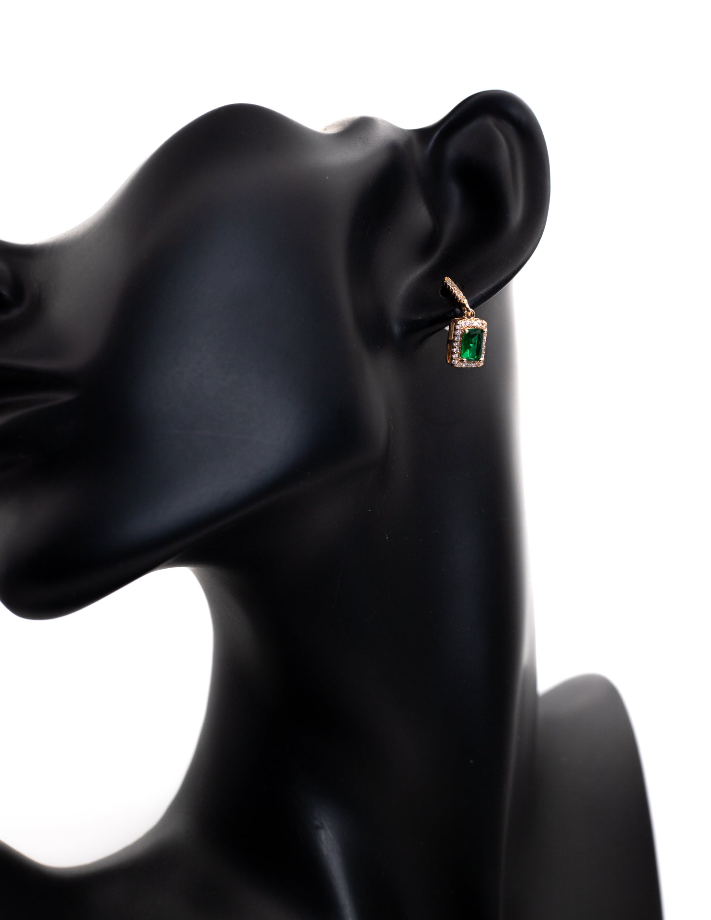 Luxury Golden Emerald Halo Drop Tops (Regal Square Cut)