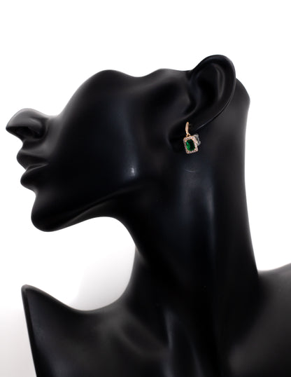 Luxury Golden Emerald Halo Drop Tops (Regal Square Cut)