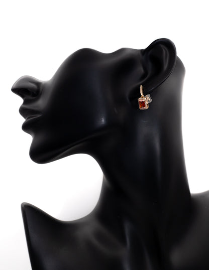 Luxury Golden Topaz Halo Drop Tops (Square Cut)