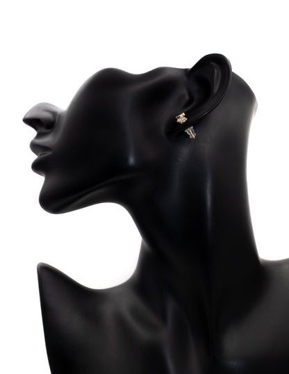 Black & White Minimalist Bar Stud Tops