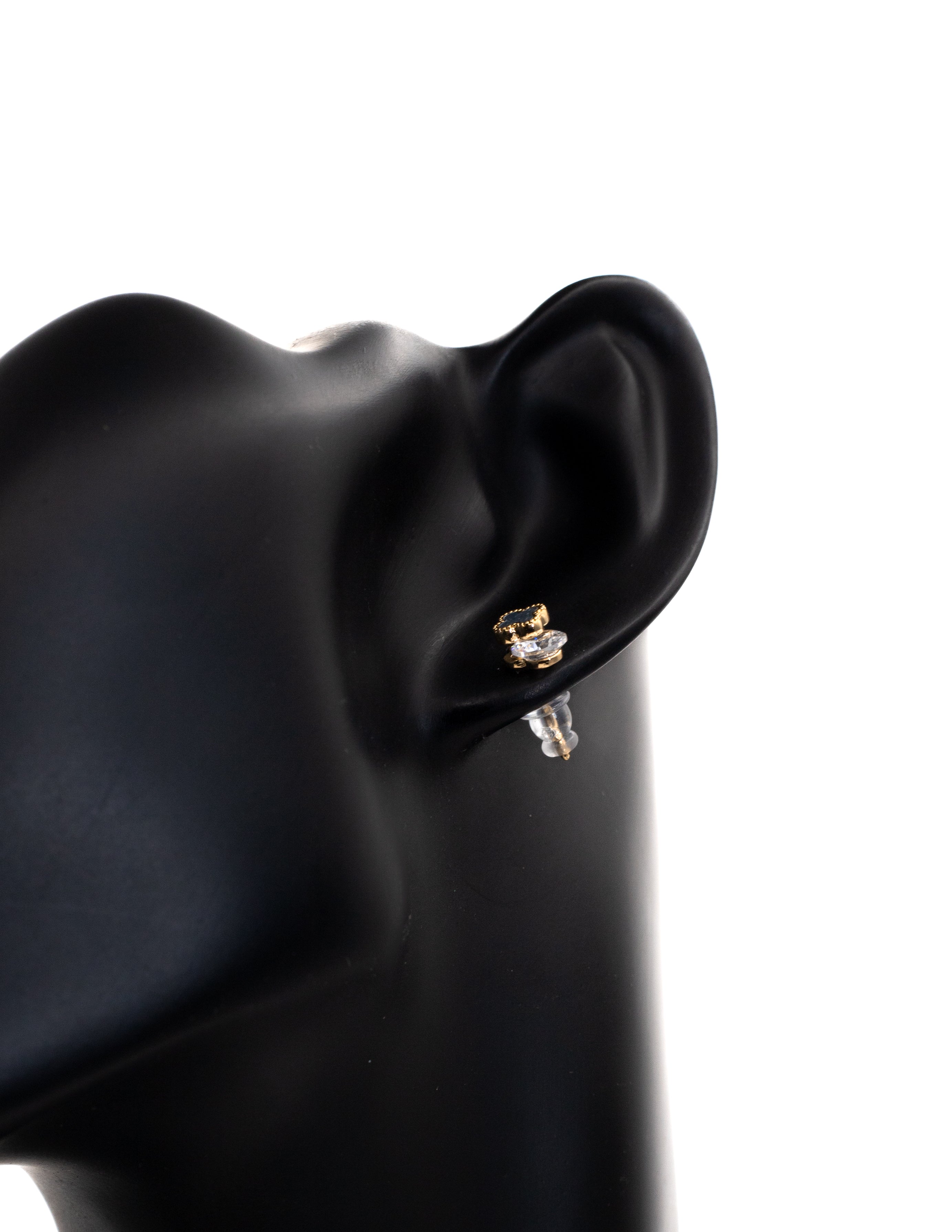 Black & White Minimalist Bar Stud Tops