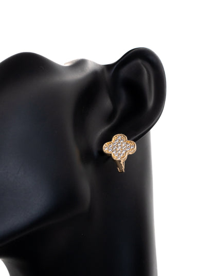 Pave Crystal Clover Huggie Tops