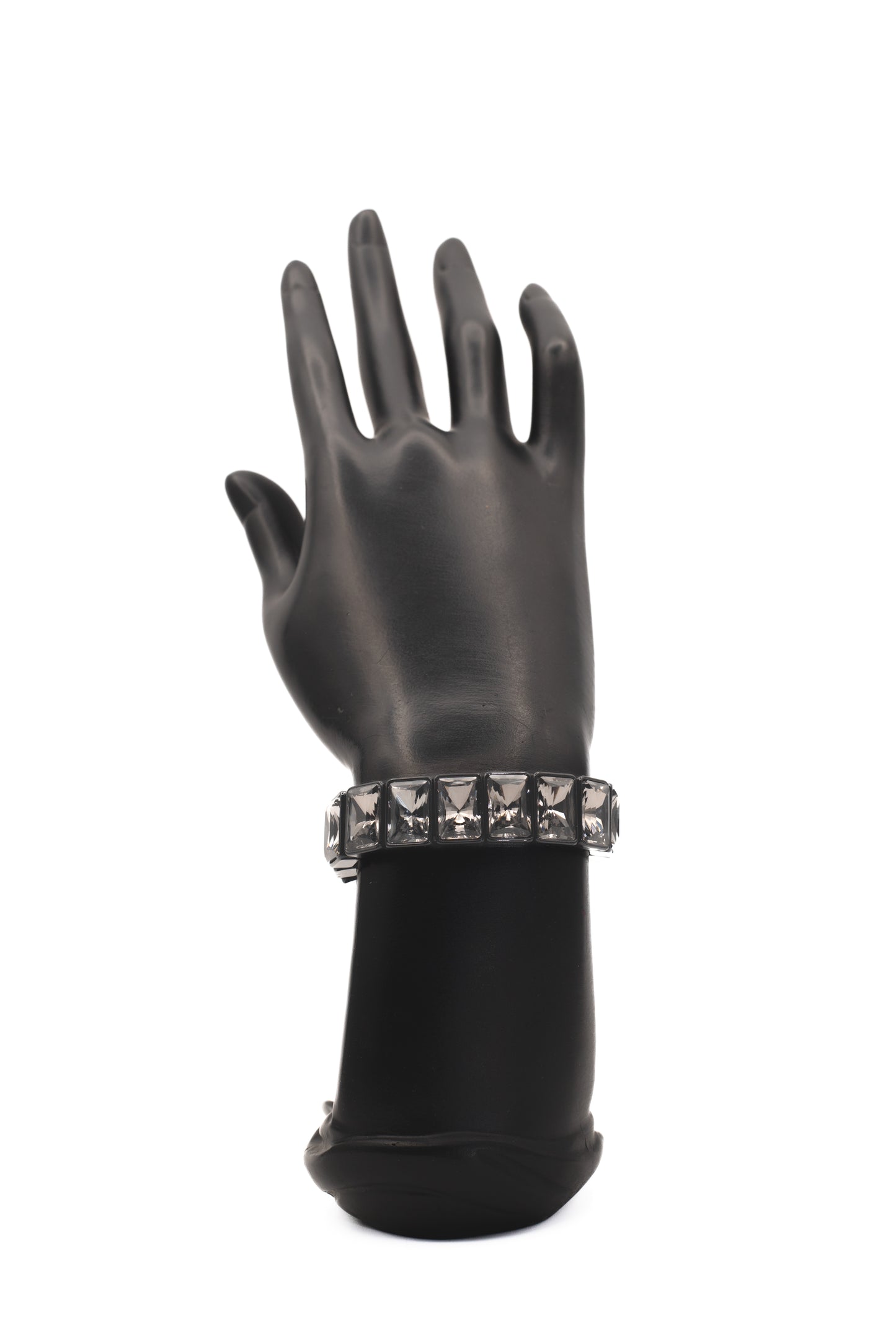 Silver Square-Cut Crystal Bracelet