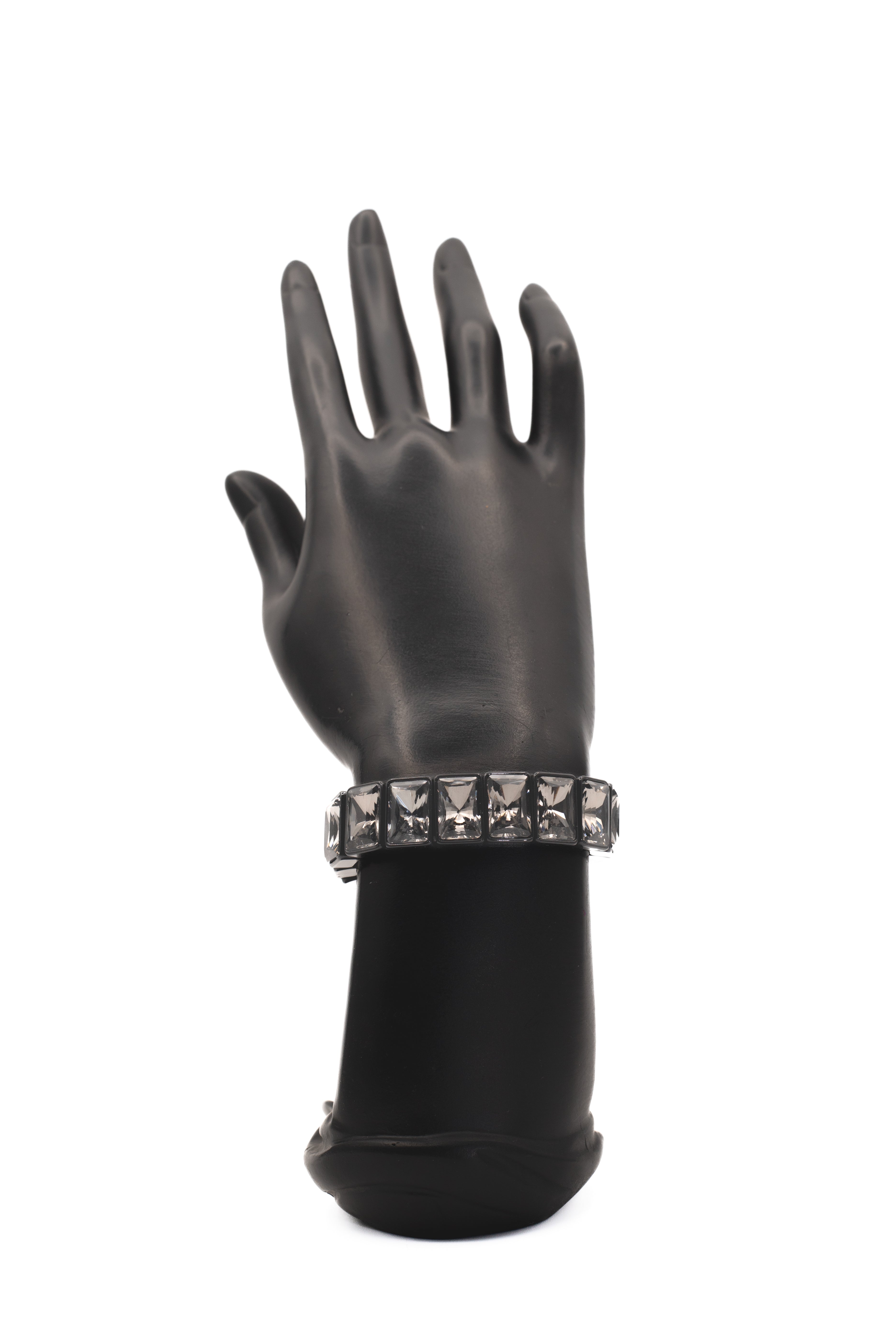 Silver Square-Cut Crystal Bracelet