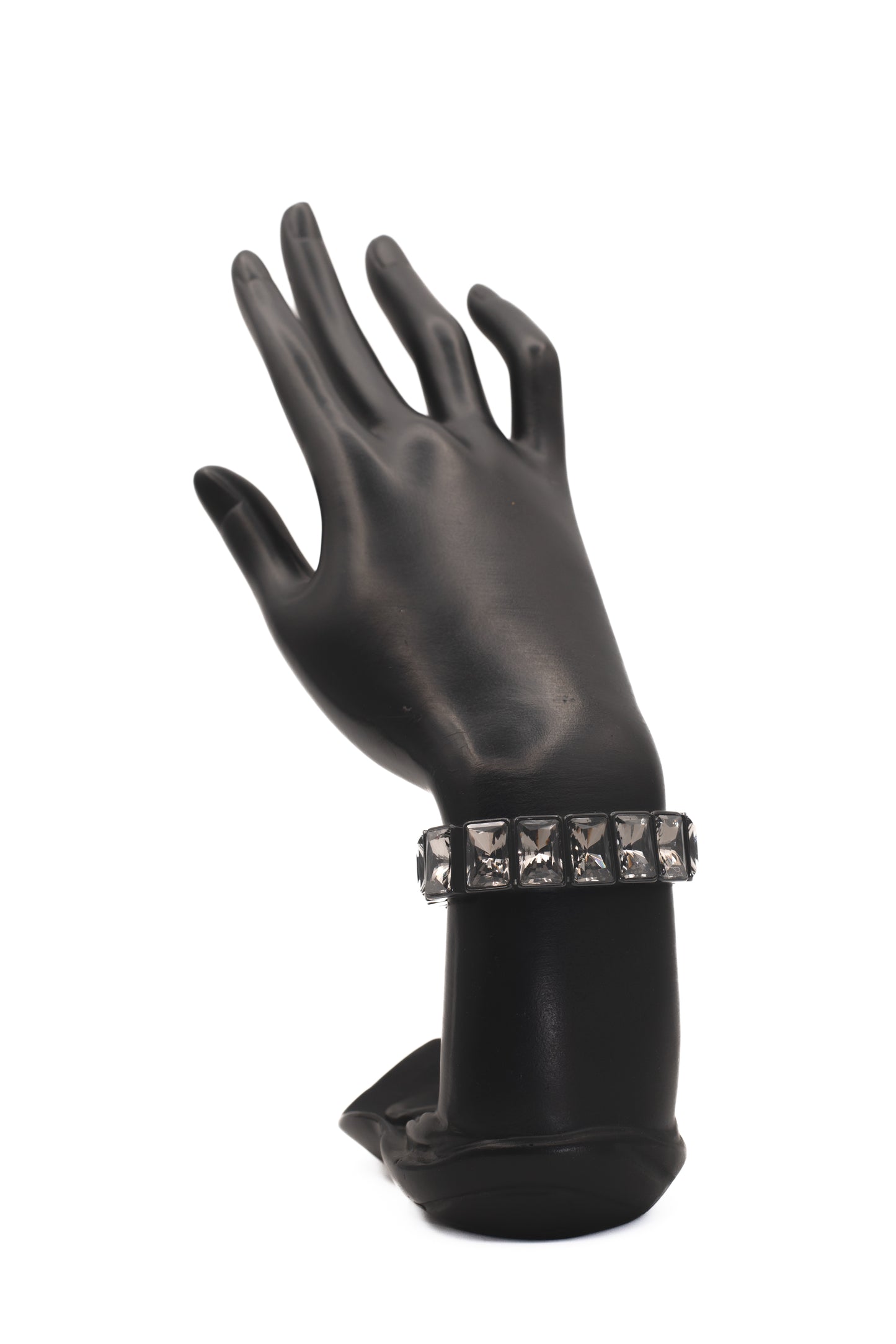 Silver Square-Cut Crystal Bracelet