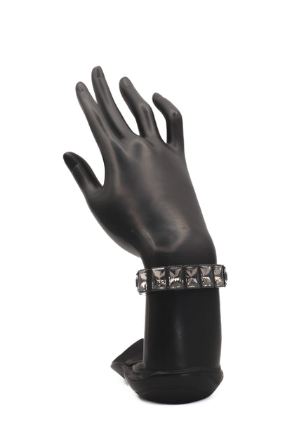 Silver Square-Cut Crystal Bracelet