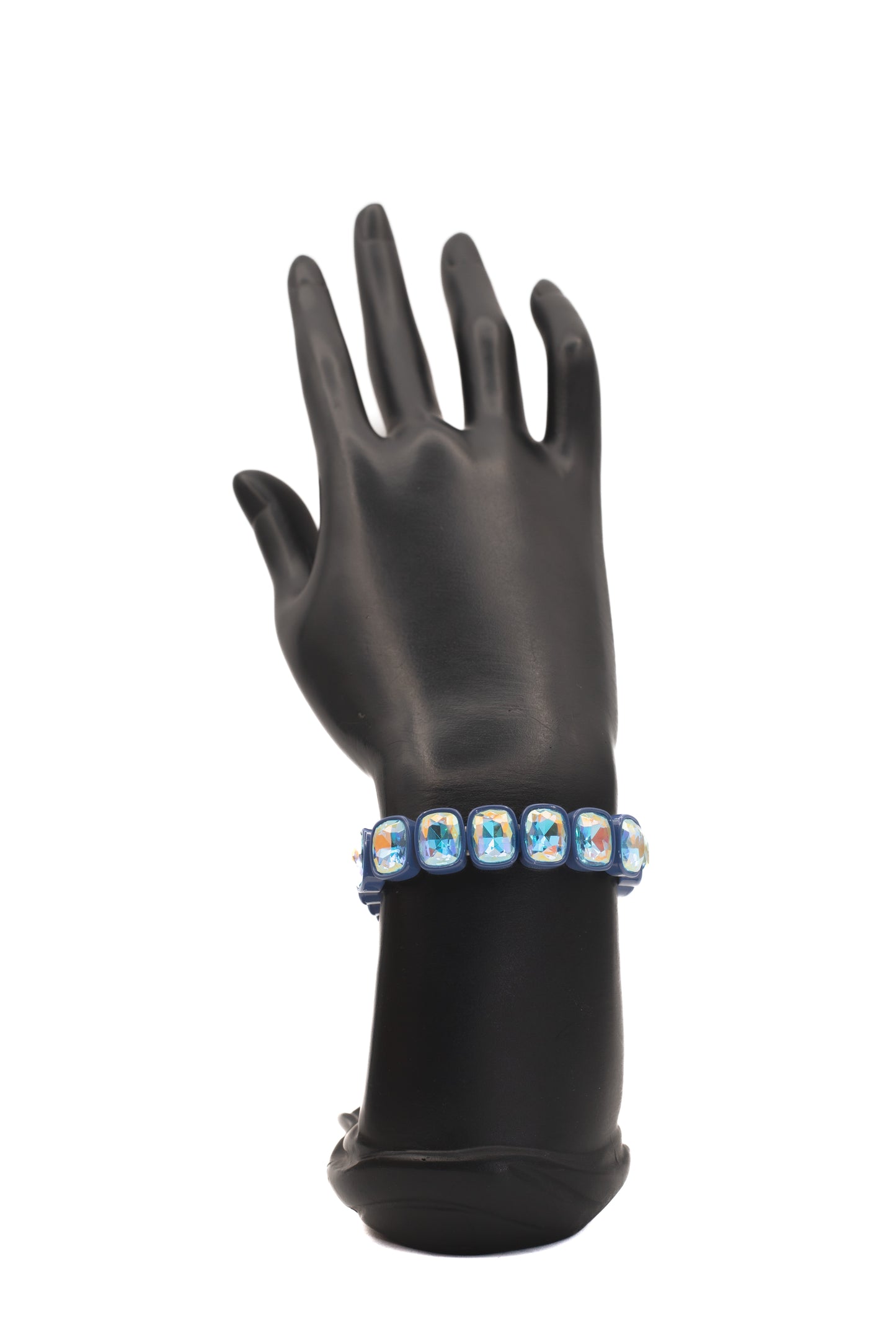 Bold Blue Enamel Iridescent Crystal Bracelet