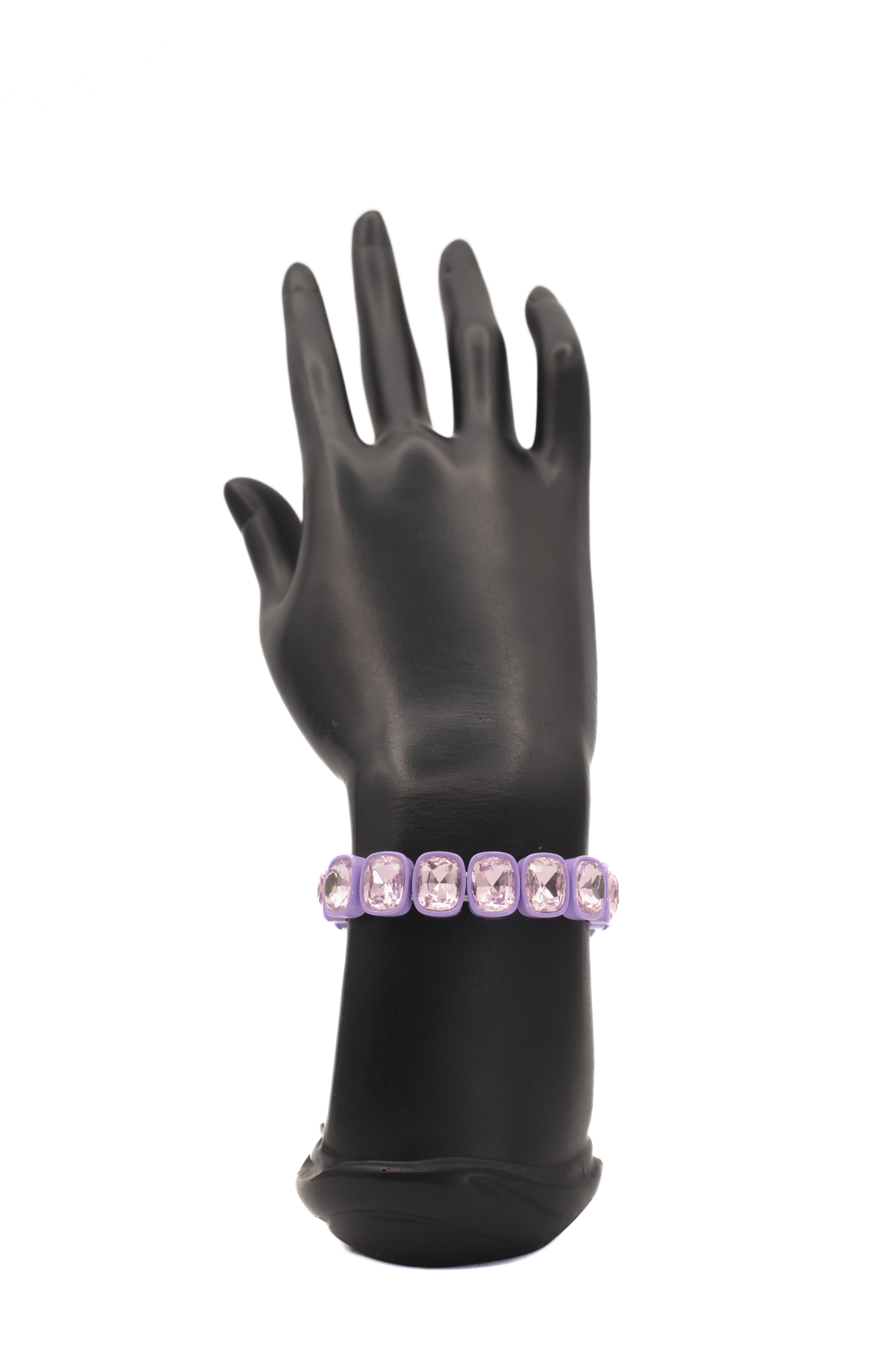 Bold Lilac Enamel Crystal Bracelet
