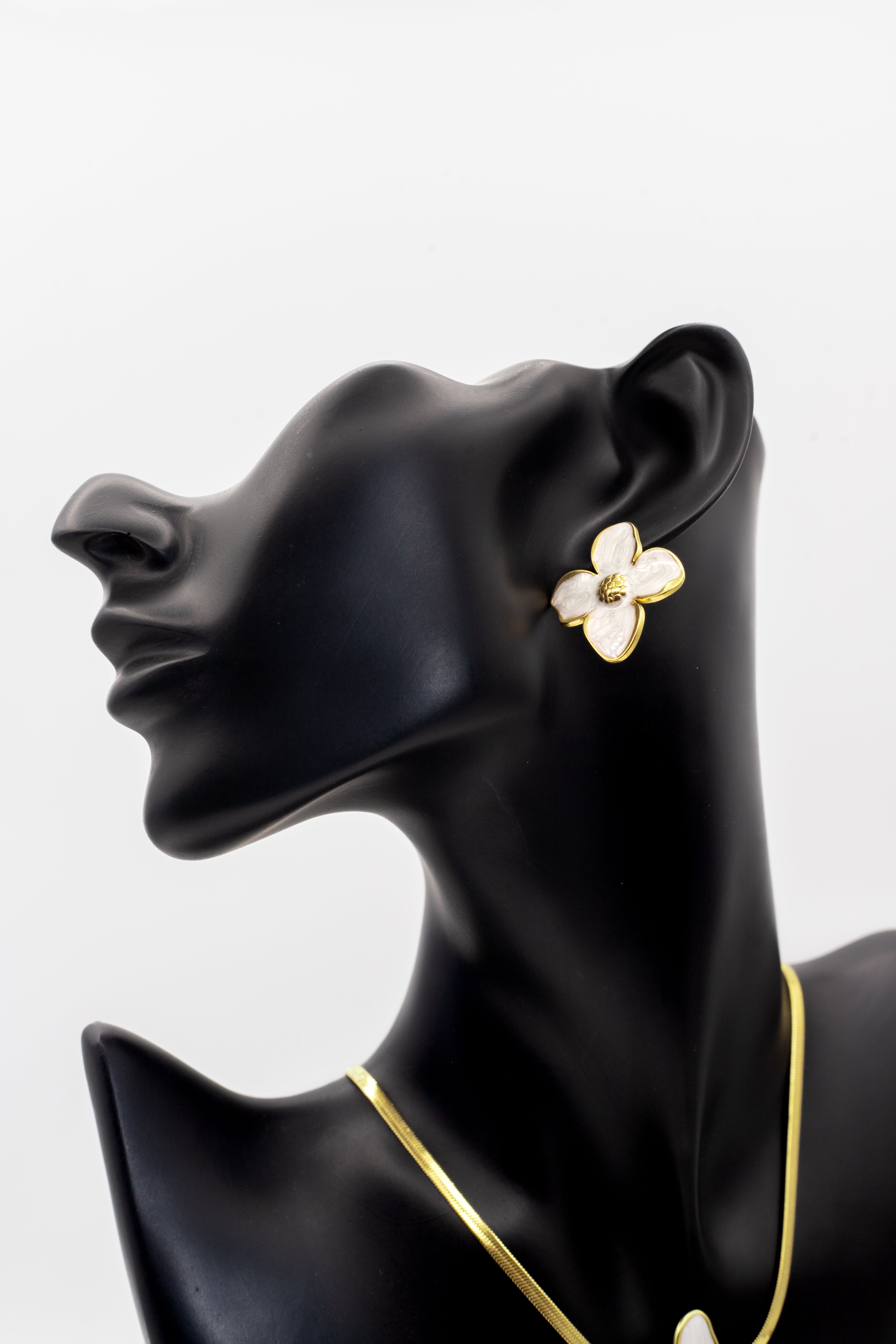 Golden Opalescent Floral Stud Tops