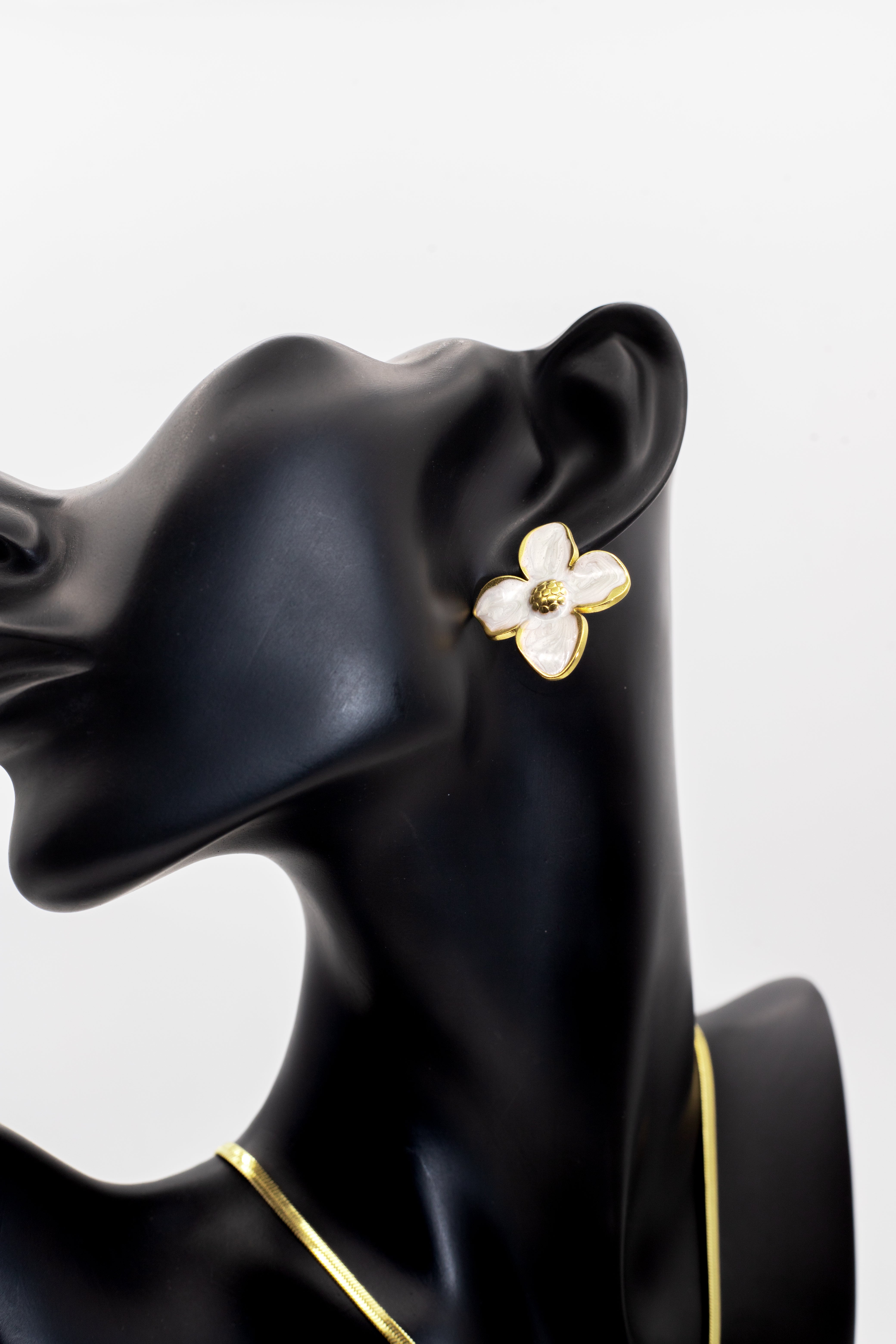 Golden Opalescent Floral Stud Tops