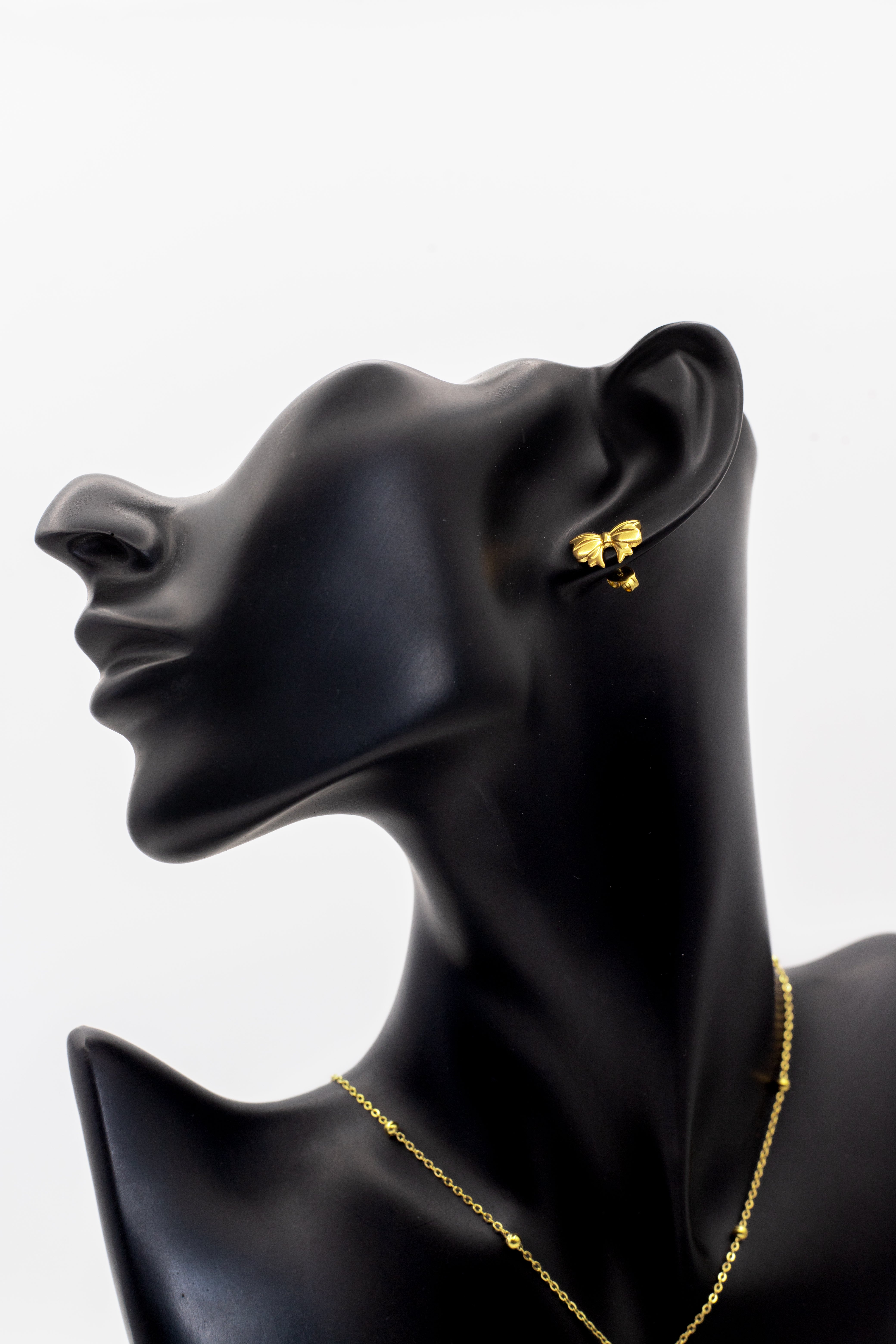 Golden Beaded Starfish Charm Necklace Teal Enamel