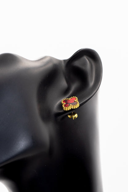 Lucky Clover Red Motif Jewelry Necklace, Bracelet, Ring & Earrings