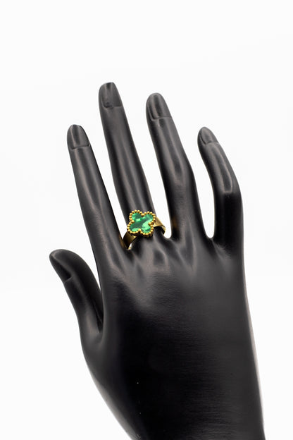 Lucky Clover Green Motif Jewelry Necklace, Bracelet, Ring & Earrings