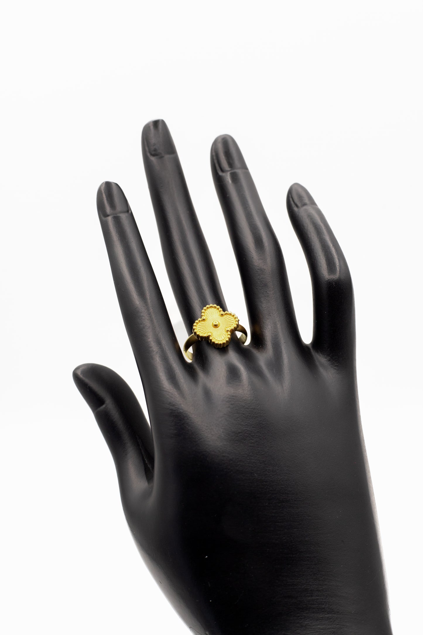 Lucky Clover Yellow Motif Jewelry Necklace, Bracelet, Ring & Earrings