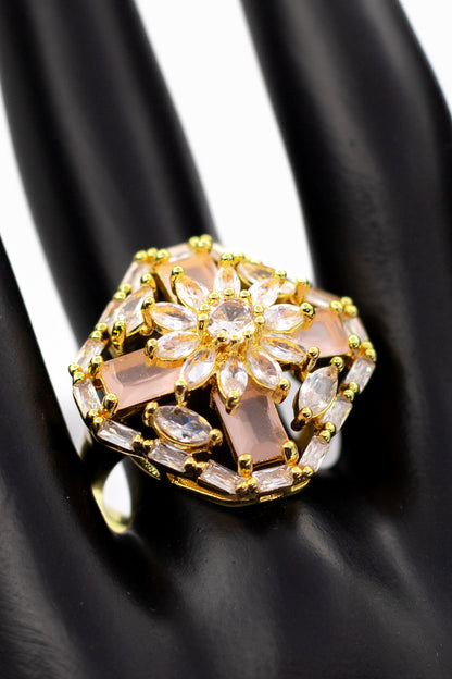 Enchanted Emerald-Green Floral Statement Ring